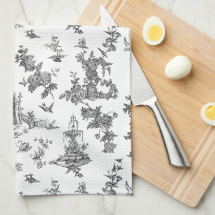 Linge De Cuisine Fontaines et arbres fantastiques vintages Toile-B