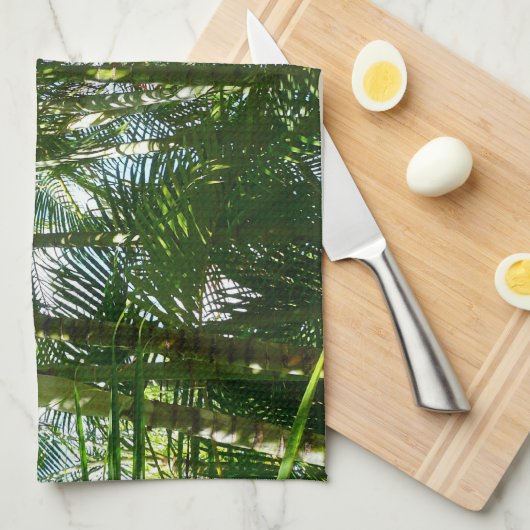 Linge De Cuisine Forest of Palm Trees Tropical Nature (Quart Plié)