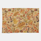 Linge De Cuisine Forêt automnale sur ocre (Horizontal)