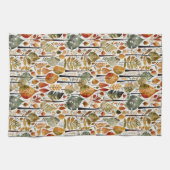 Linge De Cuisine Forêt botanique d'automne du milieu du siècle (Horizontal)