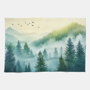 Linge De Cuisine Forêt brumeuse