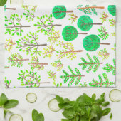 Linge De Cuisine Forêt d'aquarelle en style doodé (Plié)
