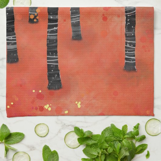 Linge De Cuisine Forêt de Birch Tree (Plié)