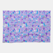 Linge De Cuisine Forêt de champignons Dreamy Turquoise pourpre (Horizontal)