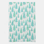 Linge De Cuisine Forêt de sapins de Noël Pastel (Vertical)