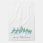 Linge De Cuisine Forêt d'hiver avec Aquarelle de neige Noël (Vertical)