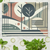 Linge De Cuisine Forêt géométrique (Plié)