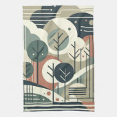 Linge De Cuisine Forêt géométrique (Vertical)