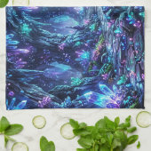 Linge De Cuisine Forêt lumineuse avec lac (Plié)