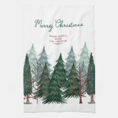 Linge De Cuisine Forêt rustique de pins de Noël (Vertical)