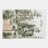 Linge De Cuisine Forêt verte aquarelle (Horizontal)