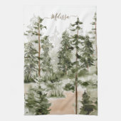 Linge De Cuisine Forêt verte Watercolor (Vertical)