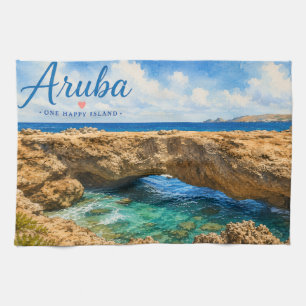 Linge De Cuisine Formation rocheuse du pont naturel d'Aruba Caraïbe