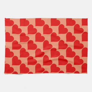 Linge De Cuisine Forme de cœur rouge amour classique minimalisme