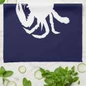 Linge De Cuisine Forme de crabe bleu et blanc (Plié)