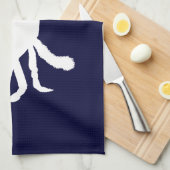 Linge De Cuisine Forme de crabe bleu et blanc (Quart Plié)