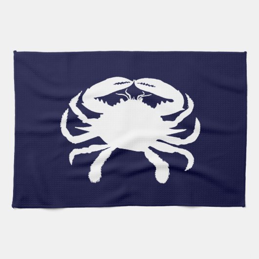 Linge De Cuisine Forme de crabe bleu et blanc (Horizontal)