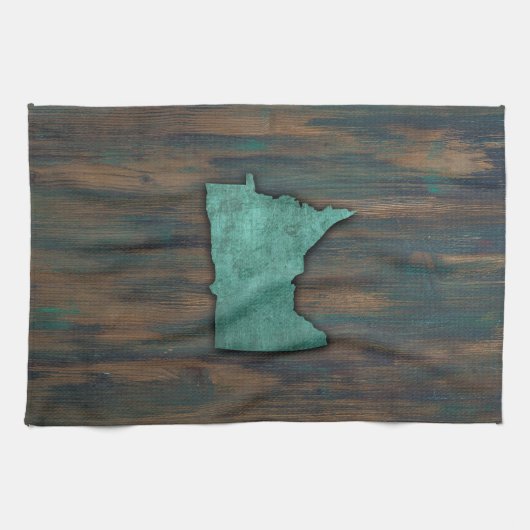 Linge De Cuisine Forme de Minnesota Turquoise Russe (Horizontal)