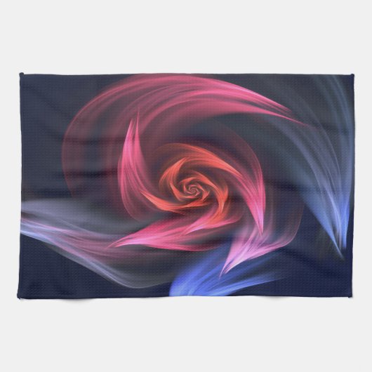 Linge De Cuisine Forme De Vortex Abstrait Rouge Et Bleu (Horizontal)