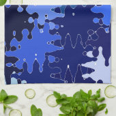 Linge De Cuisine Formes Abstraites bleues cool (Plié)