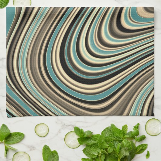 Linge De Cuisine Formes Abstraites de courbe rétro (Plié)