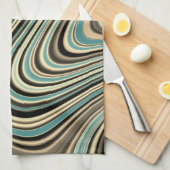 Linge De Cuisine Formes Abstraites de courbe rétro (Quart Plié)