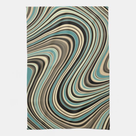 Linge De Cuisine Formes Abstraites de courbe rétro (Vertical)