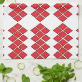 Linge De Cuisine Formes de diamants rouges (Plié)