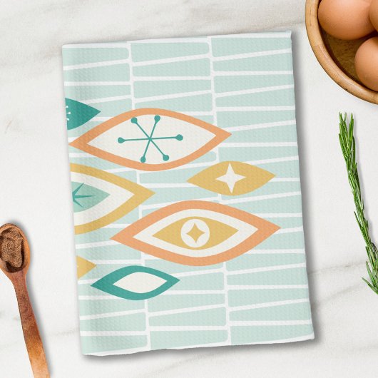 Linge De Cuisine Formes et étoiles Abstraites MCM de l'ère atomique