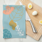 Linge De Cuisine Formes feuilles dessinées toute l'année Boho Scand (Quart Plié)