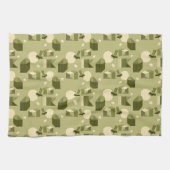 Linge De Cuisine formes géométriques abstraites dans des tons verts (Horizontal)