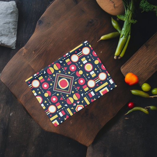 Linge De Cuisine Formes géométriques multicolores