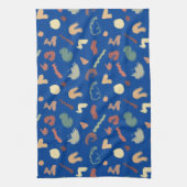 Linge De Cuisine Formes Royal Blue Cream Green Peach (Vertical)