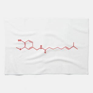 Linge De Cuisine Formule chimique moléculaire de capsaïcine de