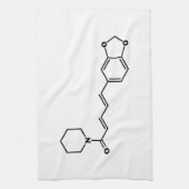 Linge De Cuisine Formule chimique moléculaire de poivre noir Piperi (Vertical)