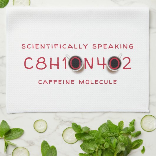 Linge De Cuisine Formule de molécule de café (Plié)