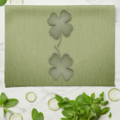 Linge De Cuisine Four Leaf Clover Irish Green Design (Plié)