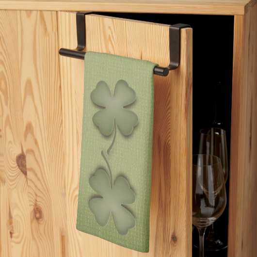 Linge De Cuisine Four Leaf Clover Irish Green Design (Pliage en tiers)