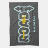 Linge De Cuisine Fourche dans la route art texte typographique (Vertical)