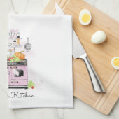 Linge De Cuisine Fourneau personnalisé de rose de cuisine (Quart Plié)