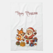 Linge De Cuisine Fox and Santa Christmas Kitchen Towels (Vertical)