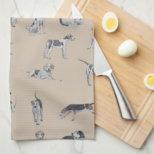 Linge De Cuisine Foxhounds (Quart Plié)