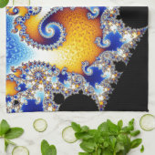 Linge De Cuisine Fractale en spirale satellite réglée de Mandelbrot (Plié)