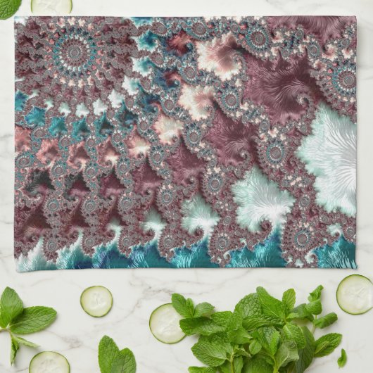 Linge De Cuisine Fractale spirale Super rétro (Plié)