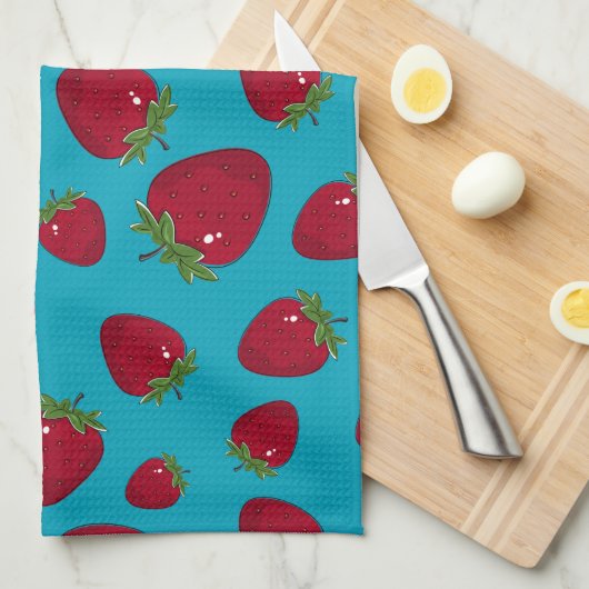 Linge De Cuisine Fraise (Quart Plié)