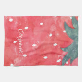 Linge De Cuisine Fraise d'aquarelle mignonne (Horizontal)