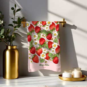Linge De Cuisine Fraise fruit d'été Nom customisé