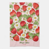 Linge De Cuisine Fraise fruit d'été Nom customisé (Vertical)