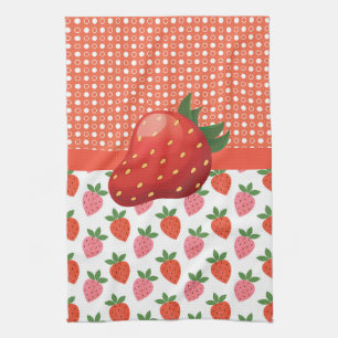 Linge De Cuisine Fraise juteuse colorée