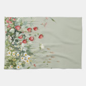 Linge De Cuisine Fraise verte fleur de marguerite (Horizontal)